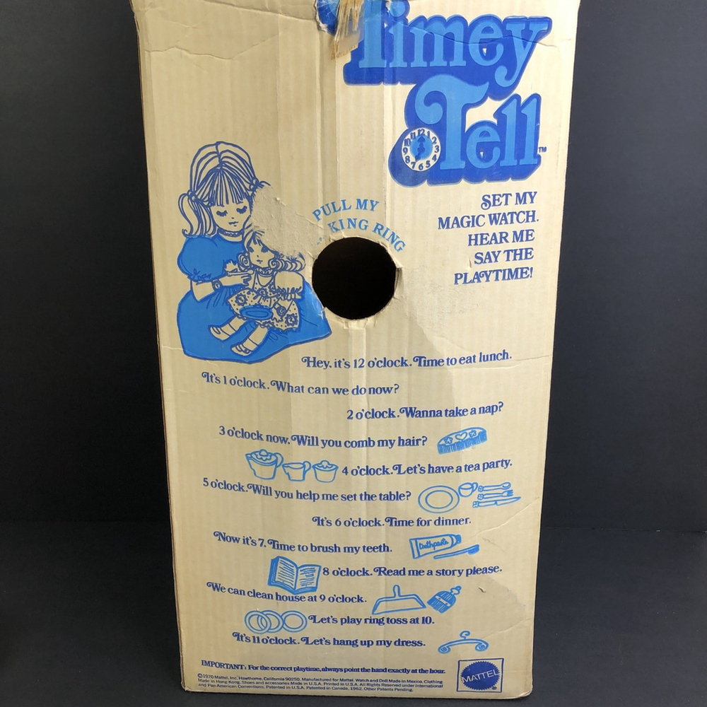 Vintage 1964/1970 Mattel Timey Tell Doll * Not In Working Condition * Read MX - Picture 9 of 15